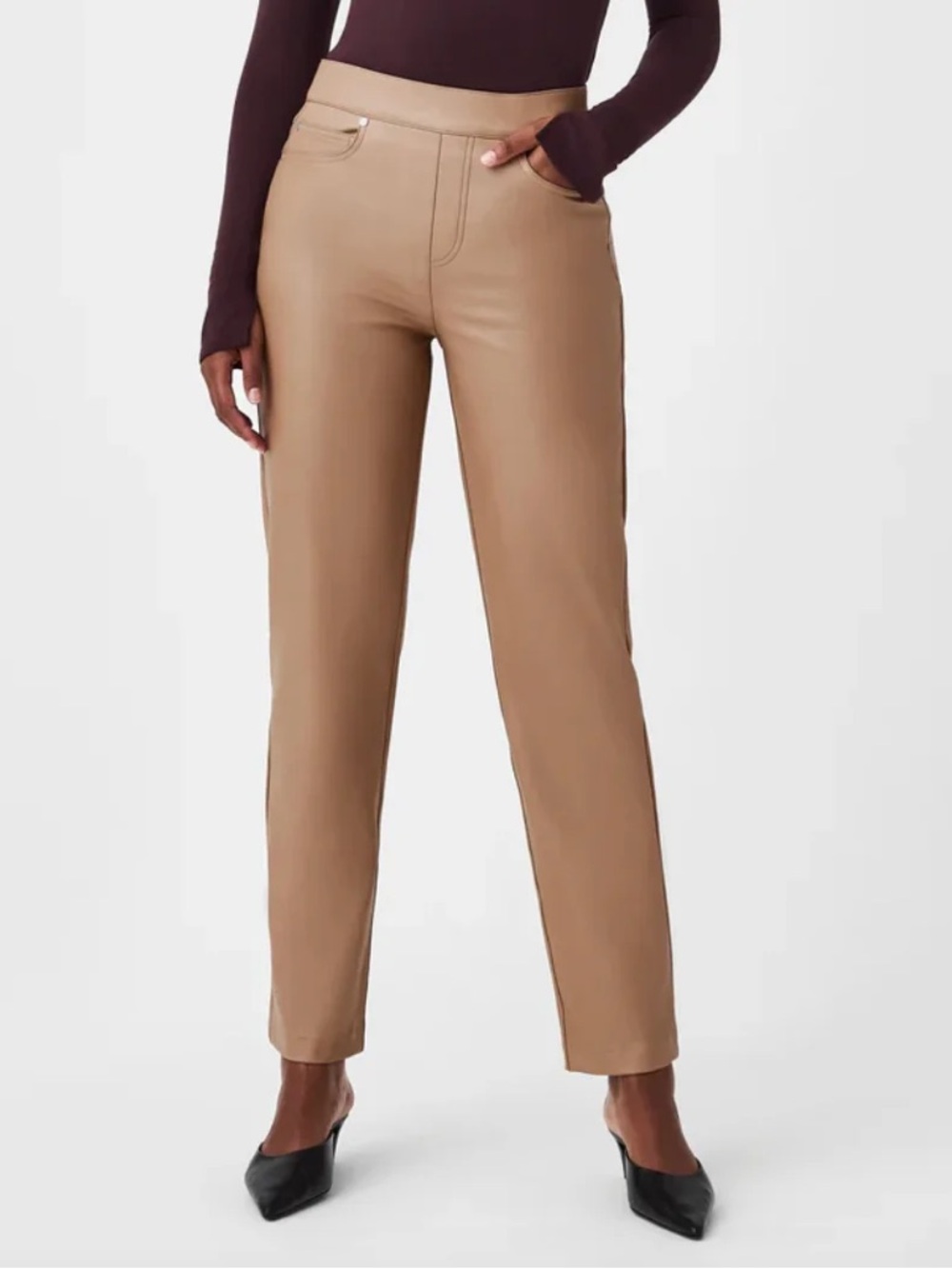 NWT Spanx Slim Straight Faux Leather Pant